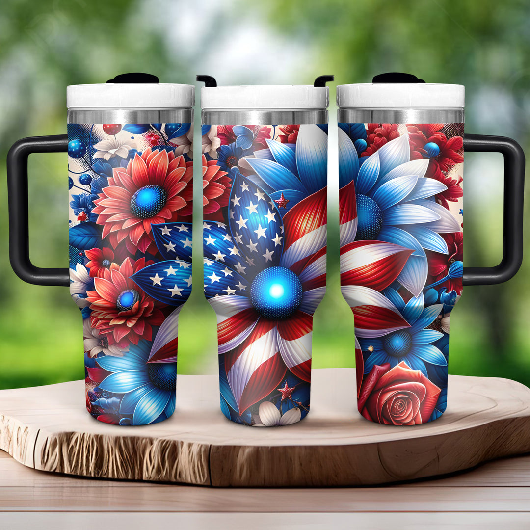 Patriot USA Sunflower - Tumbler with Handle - Gift For Sunflower Lovers - NCU0DV045