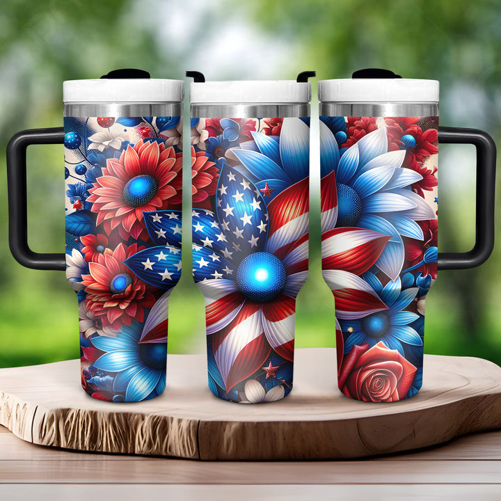 Patriot USA Sunflower - Tumbler with Handle - Gift For Sunflower Lovers - NCU0DV045