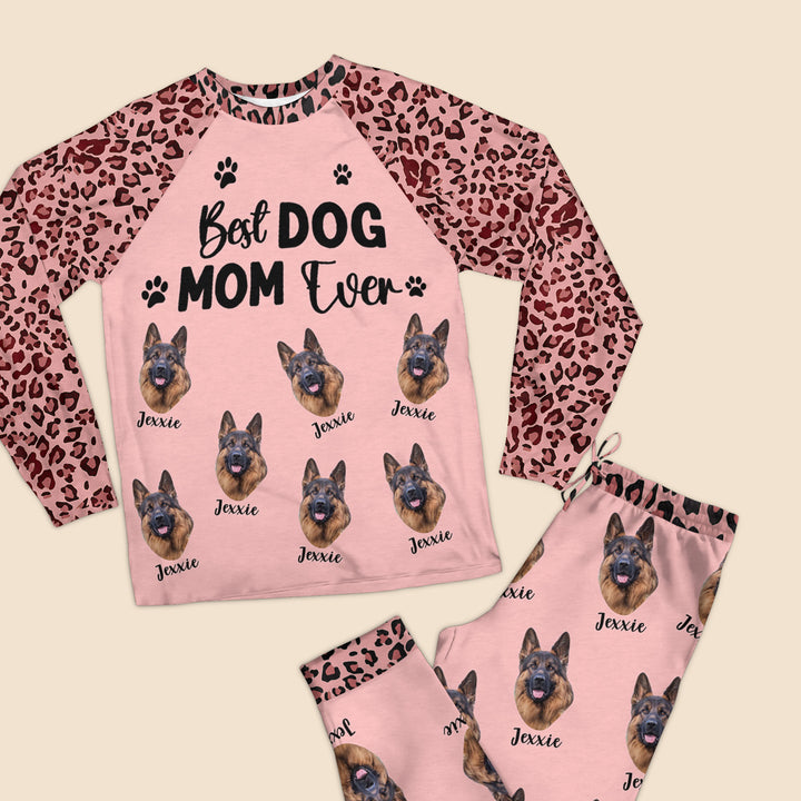 Best Dog Mom Ever - Personalized Custom Raglan Pajama Set - Gift For Dog Lover, Dog Mom, Dog Dad, Dog Owner