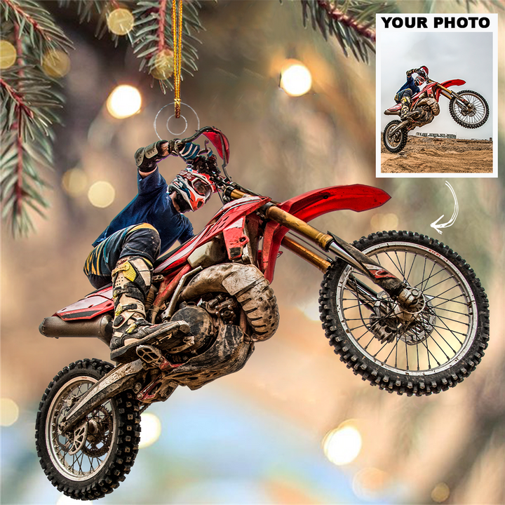 Motocross Customized Your Photo Ornament - Personalized Custom Photo Mica Ornament