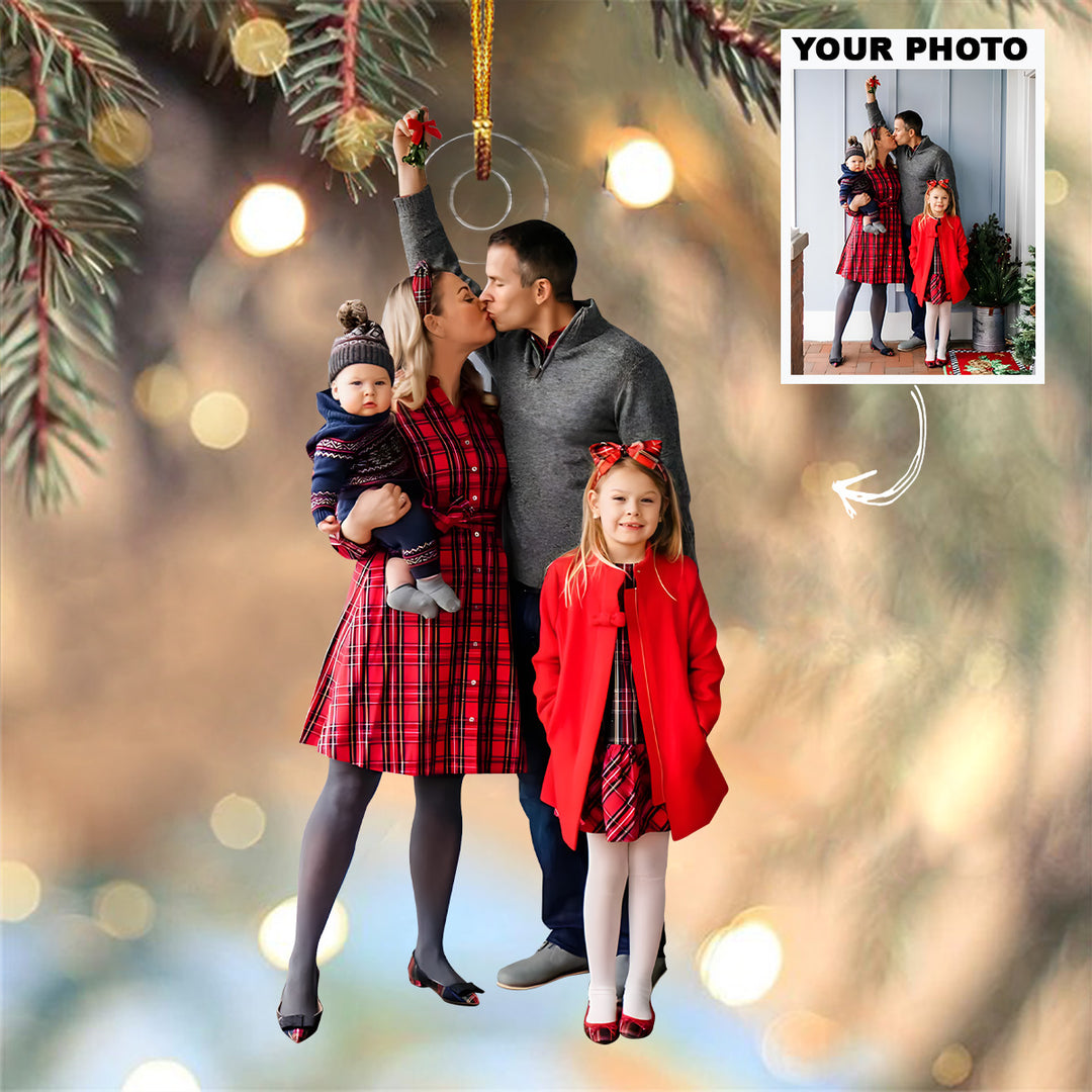 Customized Photo Ornament this Christmas Our Family - Personalized Photo Mica Ornament - Christmas Gift For Family Members