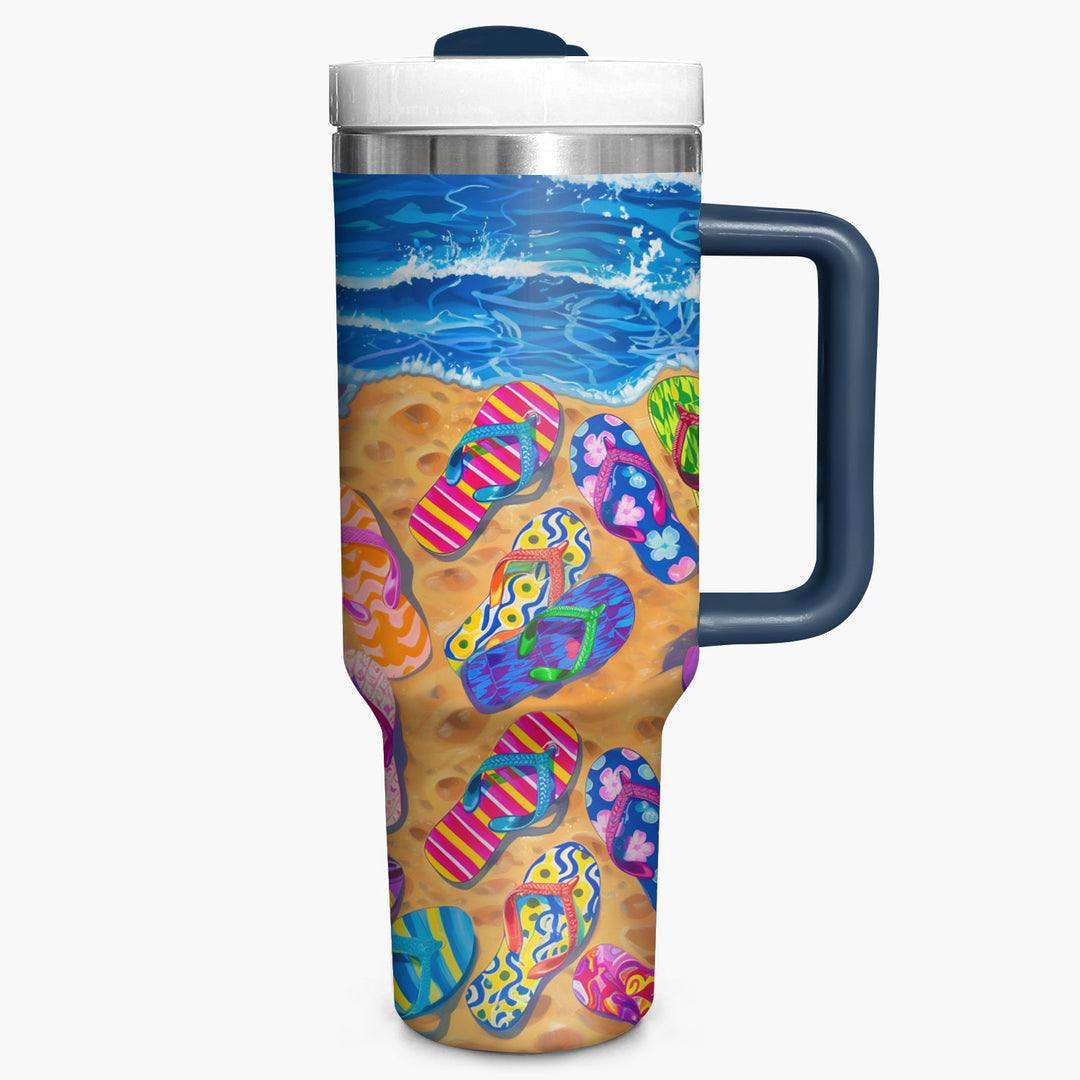 Life Is Better in Flip Flops - Tumbler with Handle - NCU0TL008