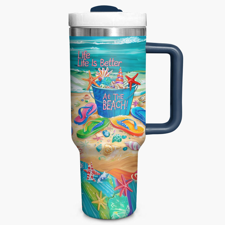 Life Is Better At The Beach - Tumbler with Handle - NCU0TL006