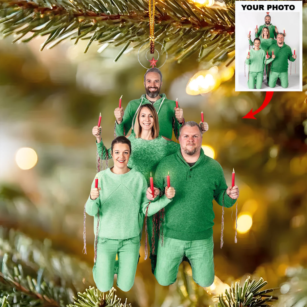 Family Candlelight - Personalized Photo Mica Ornament - Christmas Gift For Friends, Family Members