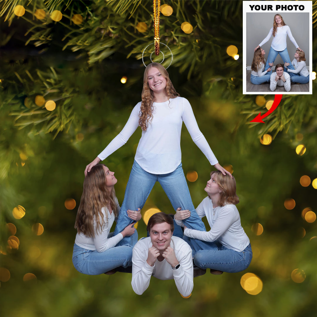 Cheerful Pyramid - Personalized Photo Mica Ornament - Christmas Gift For Friends, Family Members