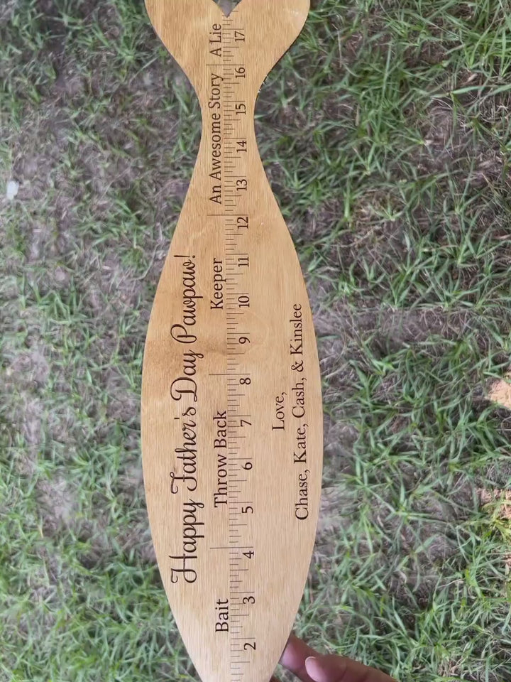 Fish Ruler Sign - Personalized Father's Day Fishing Gift