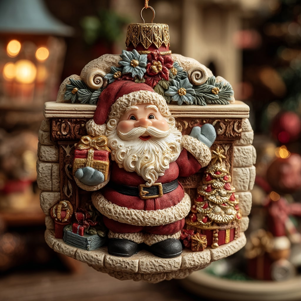 Midnight Santa Wish Mica Ornament NCU0NL106