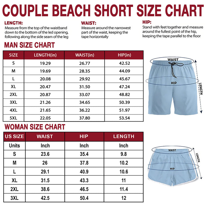 If Lost Return To Bae Couple - Personalized Custom Couple Beach Shorts - Gift For Couple