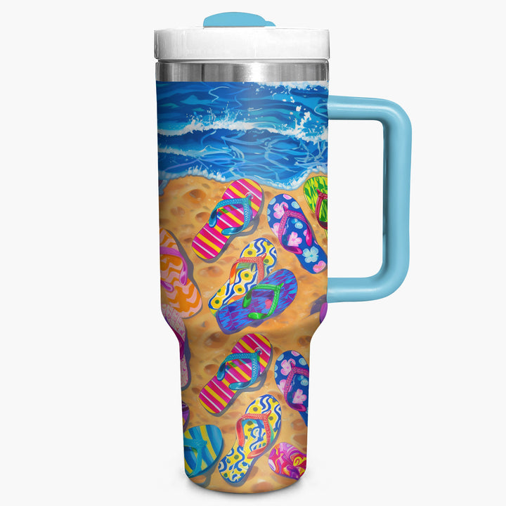 Life Is Better in Flip Flops - Tumbler with Handle - NCU0TL008