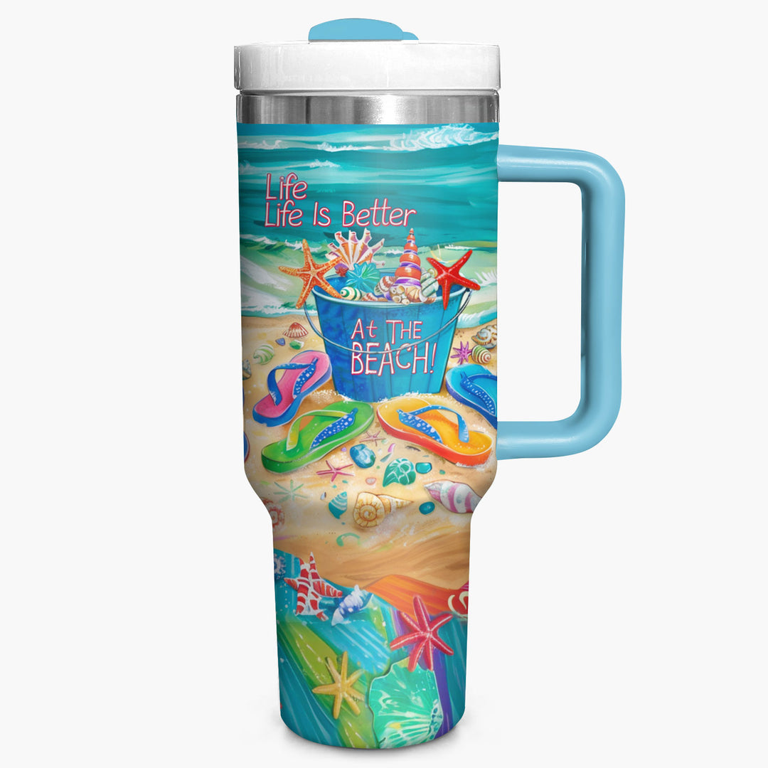 Life Is Better At The Beach - Tumbler with Handle - NCU0TL006