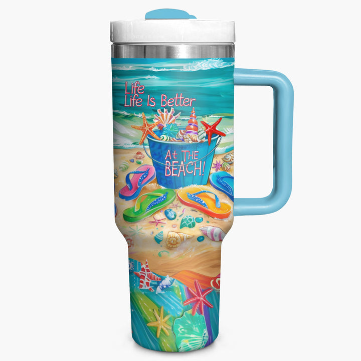 Life Is Better At The Beach - Tumbler with Handle - NCU0TL006