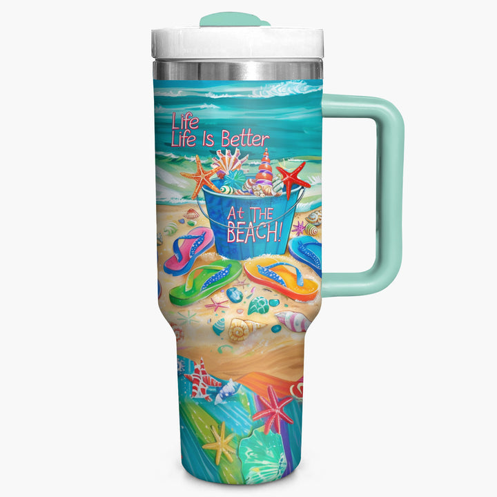 Life Is Better At The Beach - Tumbler with Handle - NCU0TL006