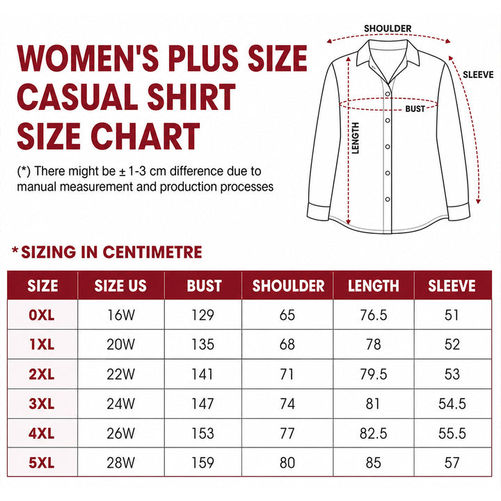 Jungle Frolic Women's Plus Size Casual Shirt Long Sleeve NCU0PT178