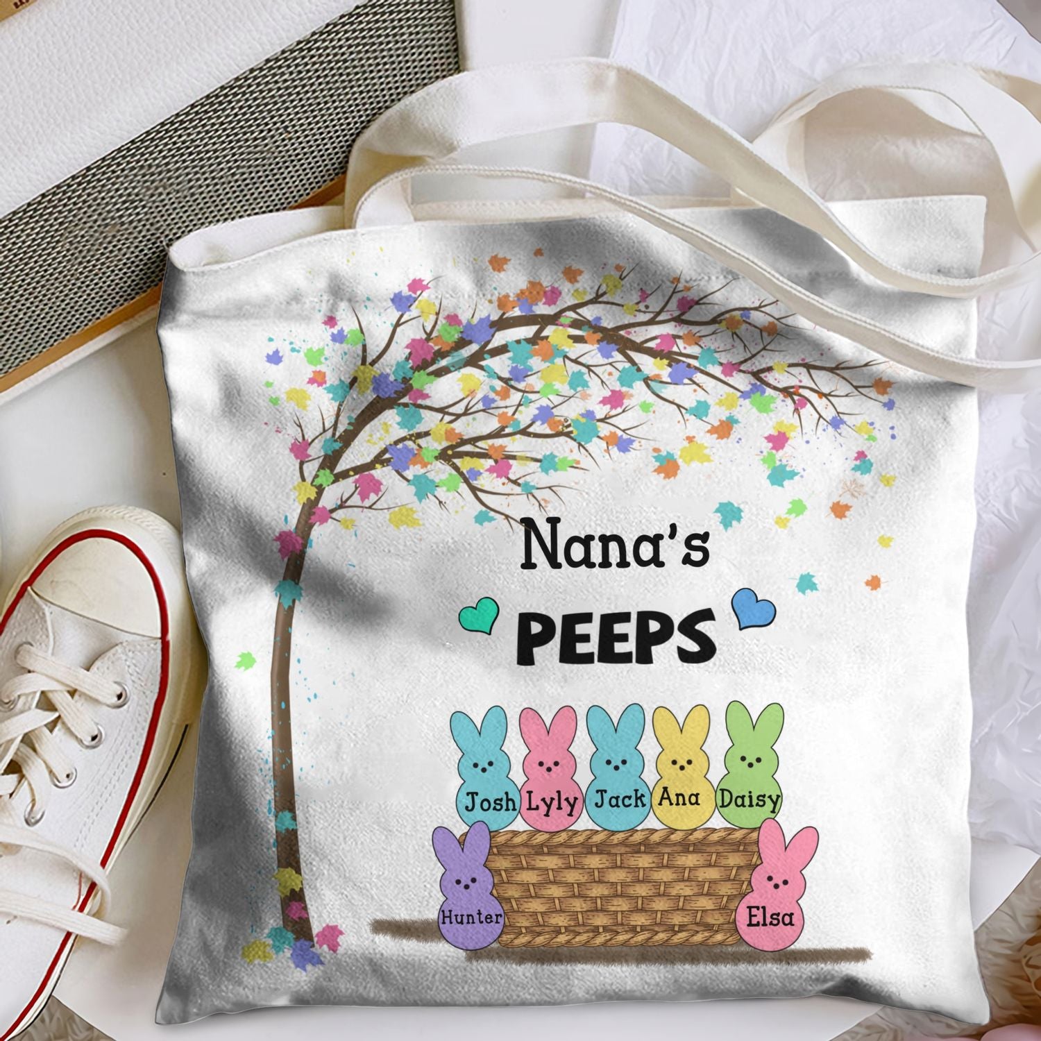 Personalized Tote Bag - Gift For Mom & Grandma - Grandma Bunny Easter