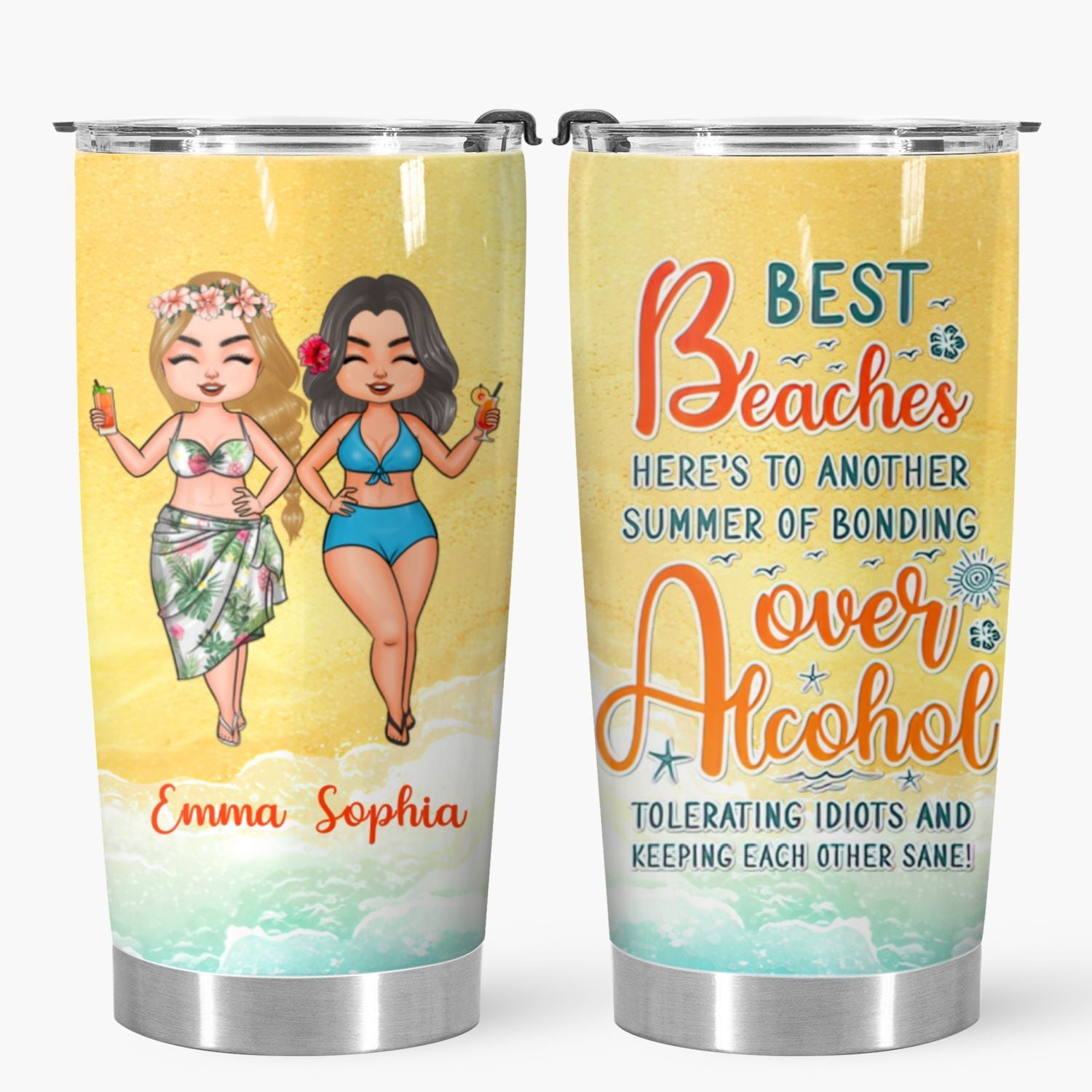 Personalized Tumbler - Gift For Friends - Best Beaches
