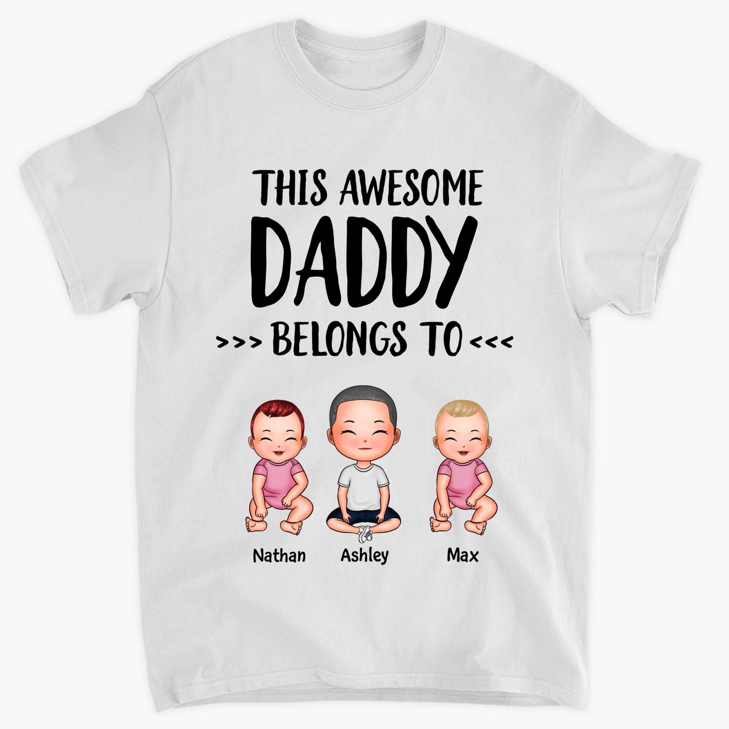 Personalized T-shirt - Gift For Dad - This Awesome Dad Belongs To