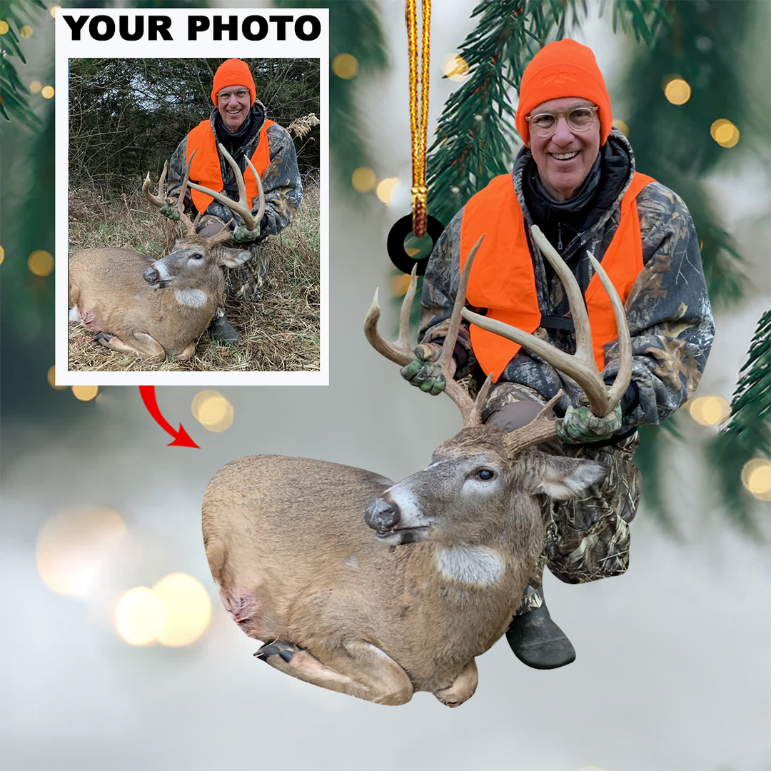 I Love Being A Hunter - Personalized Photo Mica Ornament - Christmas Gift For Hunting Lover