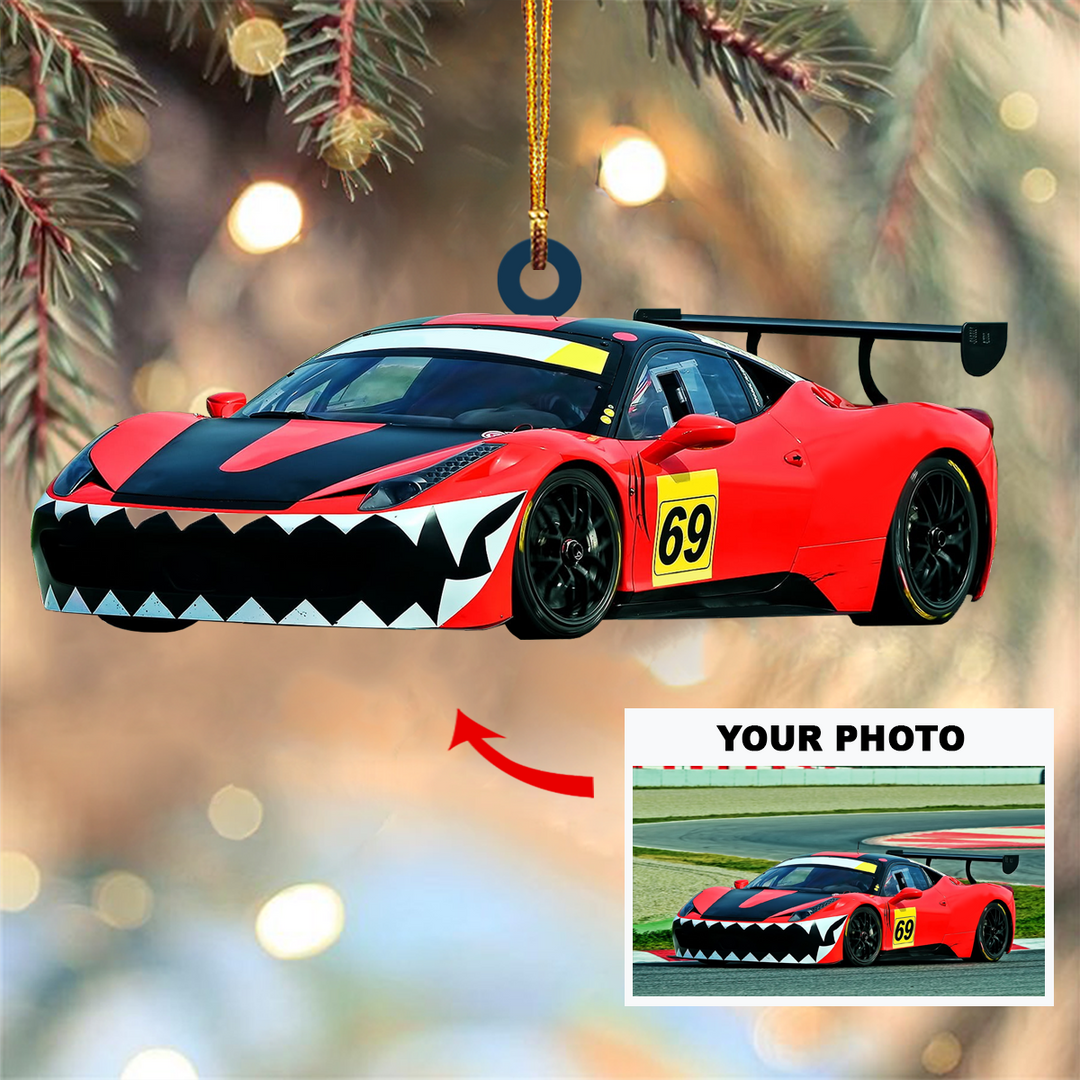Personalized Photo Mica Ornament Gift For Racing Lover Custom Photo Car Racing ARND037