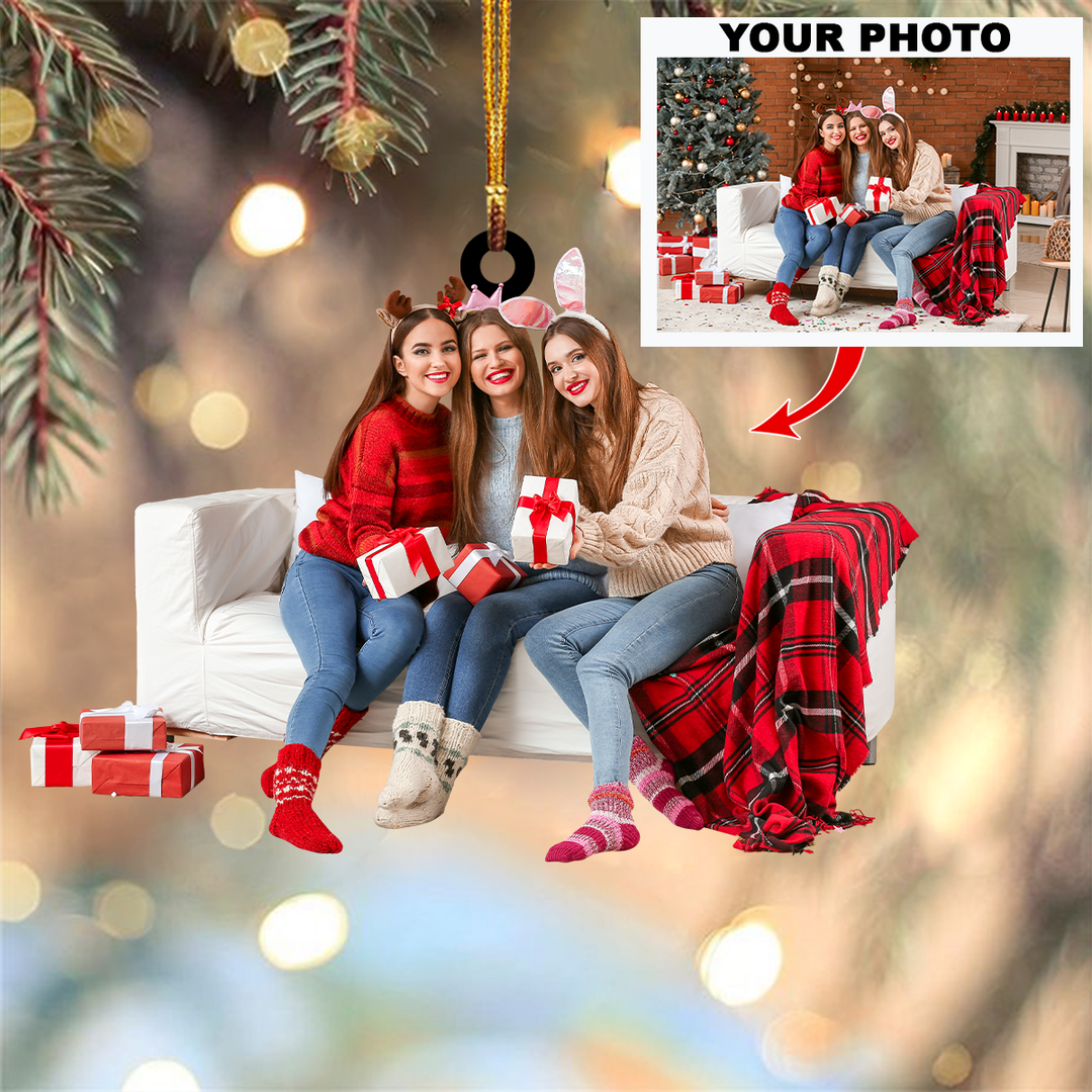 Personalized Photo Mica Ornament - Gift For Besties - Customized Your Photo Ornament V15 ARND005