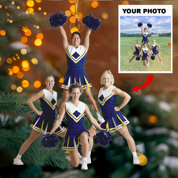 Personalized Photo Mica Ornament - Gift For Friend - Customized Photo Cheerleading Friends ARND037