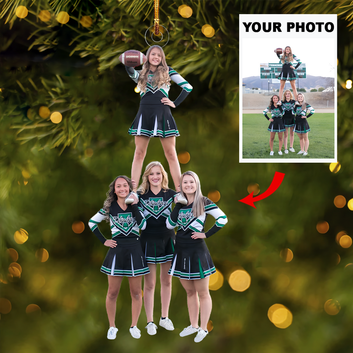 Personalized Photo Mica Ornament - Gift For Friend - Customized Photo Cheerleading Friends ARND037