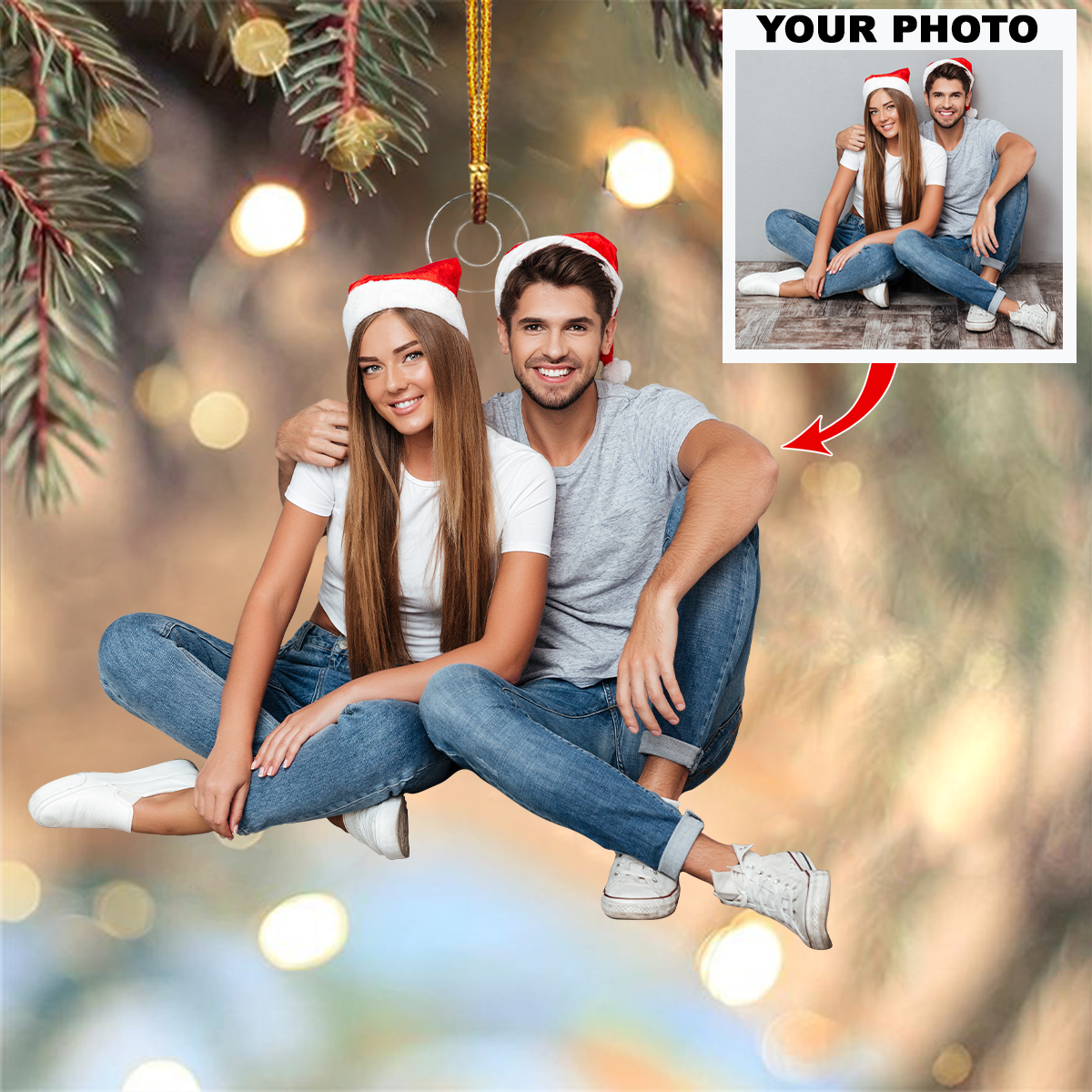 Personalized Photo Mica Ornament - Gift For Couple- Customized Your Photo Ornament V19 ARND005
