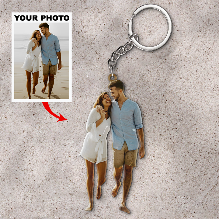 Personalized Keychain - Gift For Couple, Family Gift For Husband, Wife - Custom Your Photo Keychain ARND0014 UPL0PD006