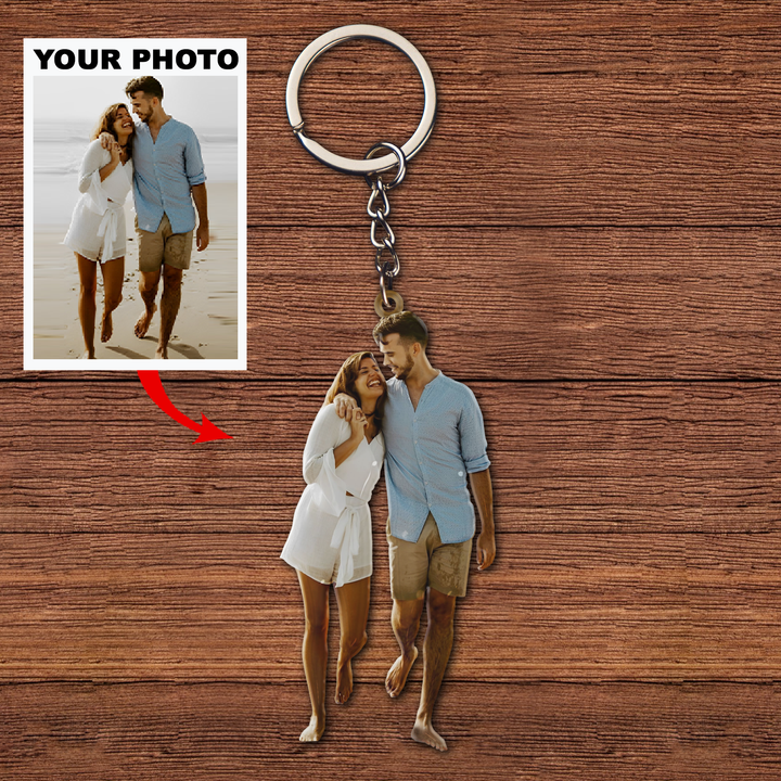 Personalized Keychain - Gift For Couple, Family Gift For Husband, Wife - Custom Your Photo Keychain ARND0014 UPL0PD006