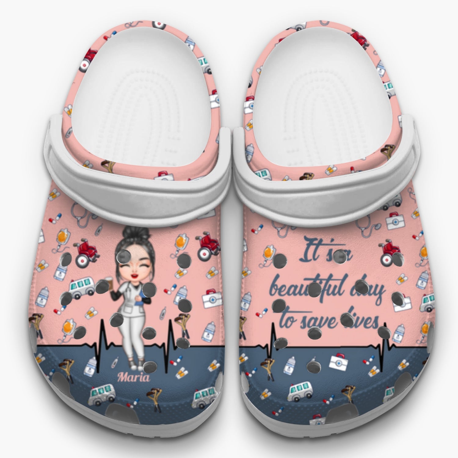 Personalized Clog - Gift For Nurse - It's A Beautiful Day To Save Lives