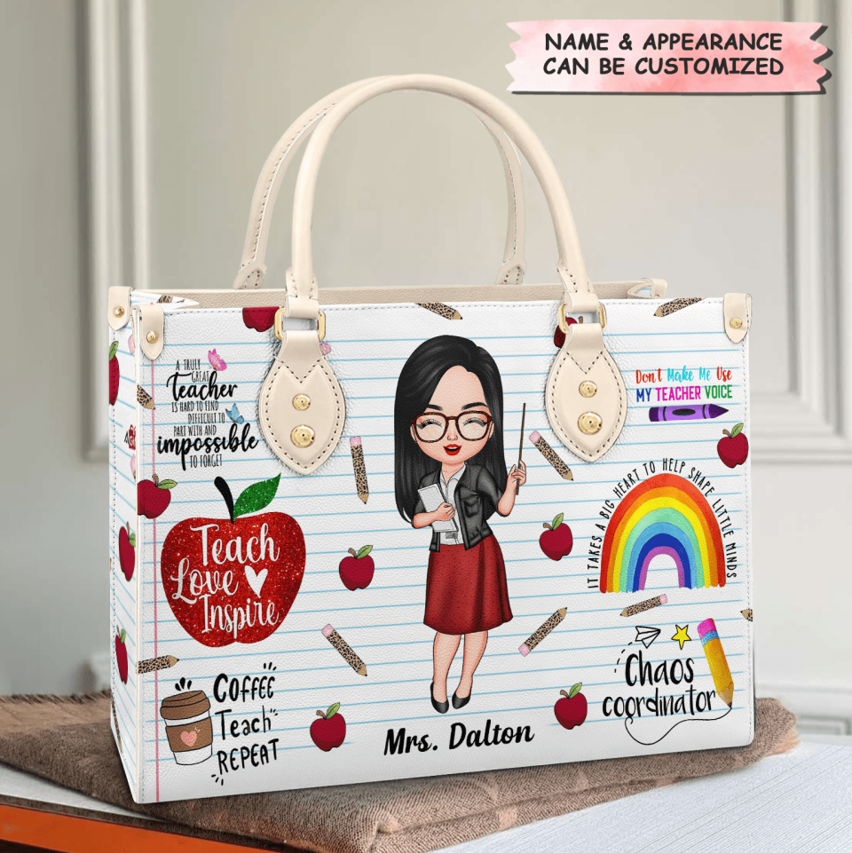Personalised teacher tote bag It takes a big heart Custom Name