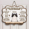 Personalized Door Sign - Gift For Cat Lover - Welcome To My House