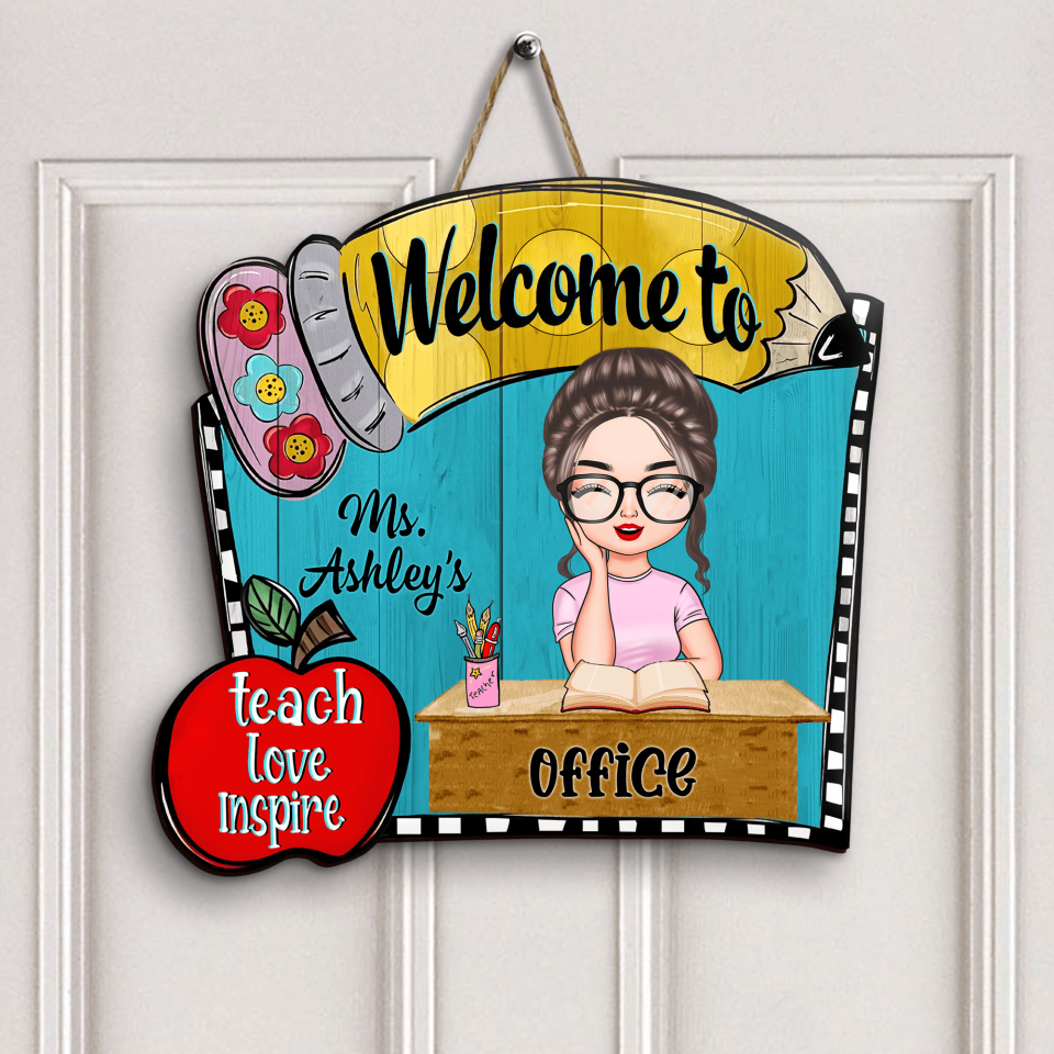 Personalized Door Sign - Gift For Teacher - Welcome To My Office