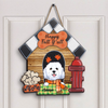 Personalized Door Sign - Gift For Dog Lover - Happy Fall Y&#39;all