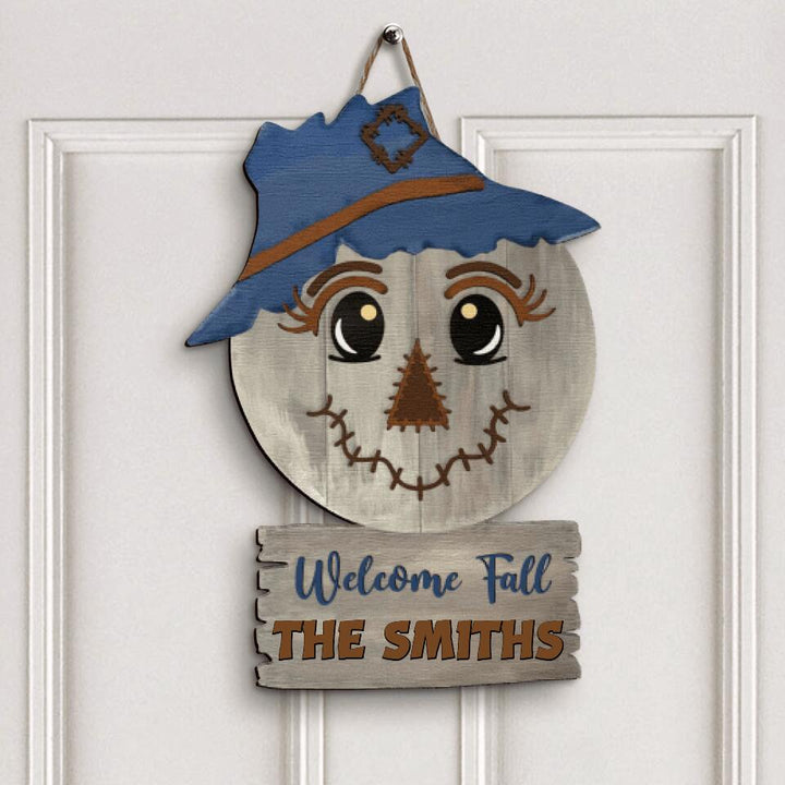 Personalized Door Sign - Gift For Family - Welcome Fall
