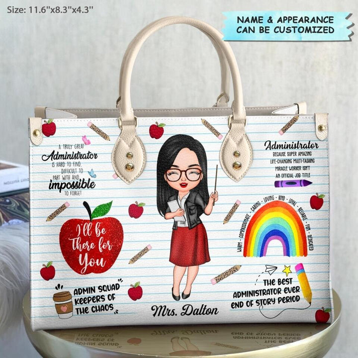 Personalized Leather Bag - Gift For School Administrator - The Best Administrator Ever