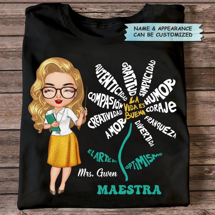 Personalized T-shirt - Gift For Teacher - La Vida Es Buena