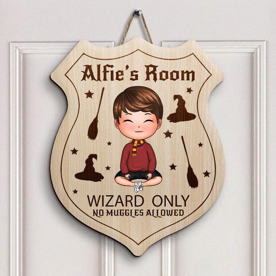 Personalized Door Sign - Gift For Family Member - Wizards Only No Muggles Allowed