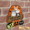 Personalized Door Sign - Gift For Cat Lover - Welcome To Our House