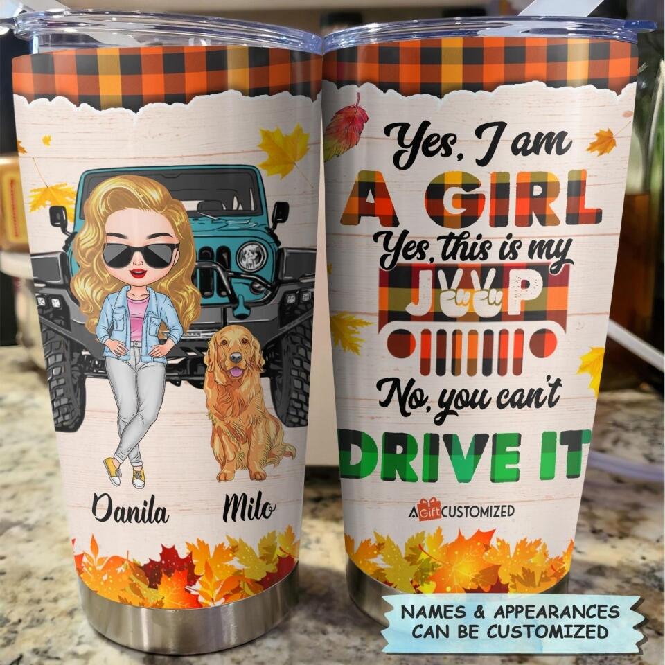 Custom Name Jeep Girl Gift For Lover Travel Tumbler All Over Print