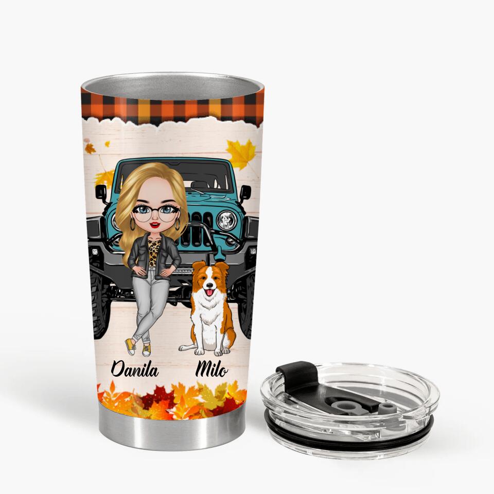 Just A Girl Who Loves Traveling With Jeep Personalized Jeep Tumbler, Gift  for Jeep Lovers 