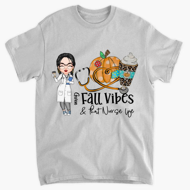 Personalized T-shirt - Gift For Nurse - Fall Vibes And That Nurse