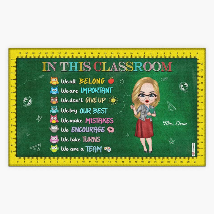 Personalized Doormat - Gift For Teacher - In This Classroom We Are A Team