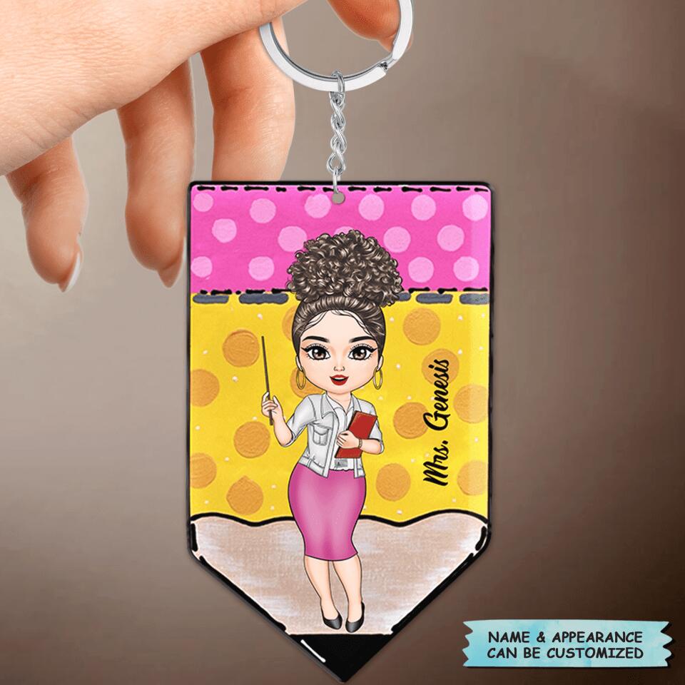 Personalized Keychain - Gift For Teacher - Love My Job