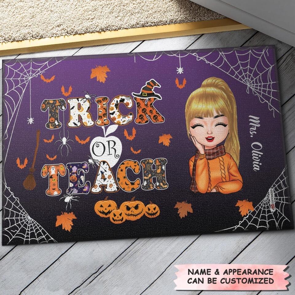 Personalized Doormat - Gift For Teacher - Trick Or Teach
