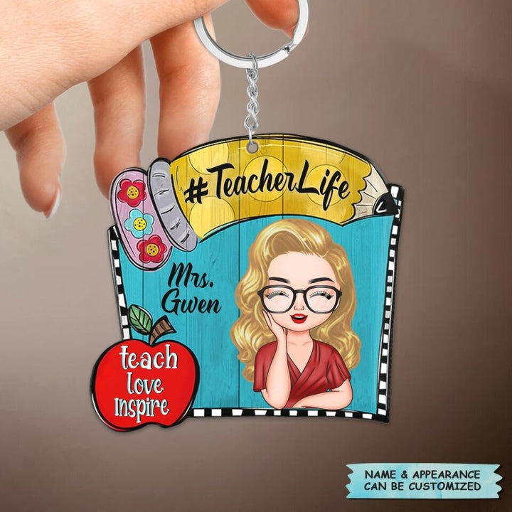 Personalized Keychain - Gift For Teacher - Teacher Life