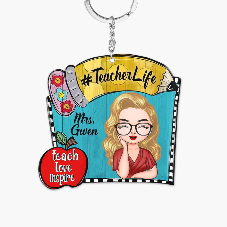 Personalized Keychain - Gift For Teacher - Teacher Life