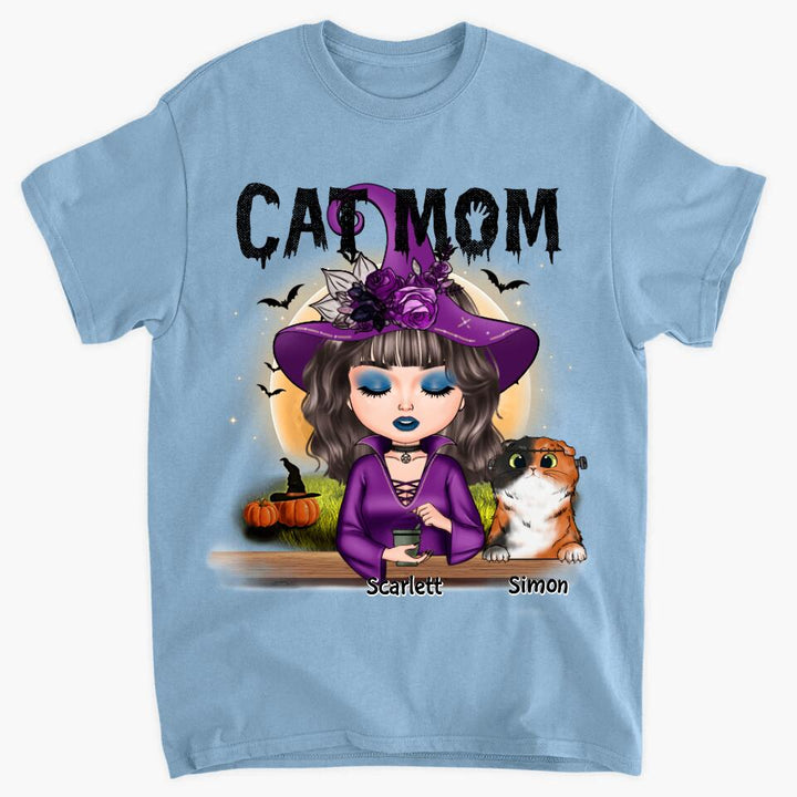 Personalized T-shirt - Gift For Cat Lover - Cat Mom Halloween