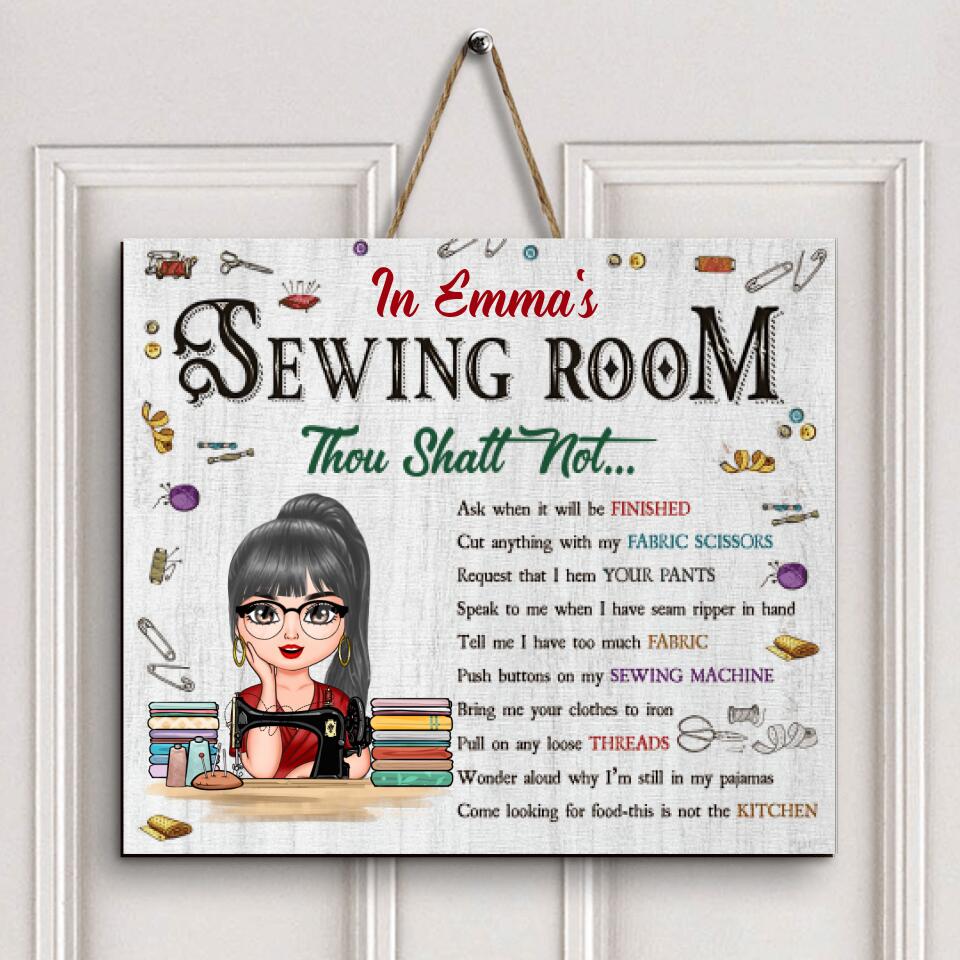Personalized Door Sign - Gift For Sewing Lover - In My Sewing Room