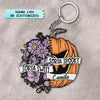 Personalized Keychain - Gift For Family Member - Flower Pumpkin Halloween