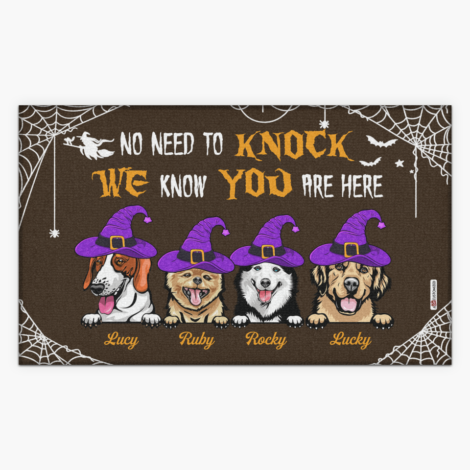 Personalized Doormat - Gift For Dog Lover - No Need To Knock